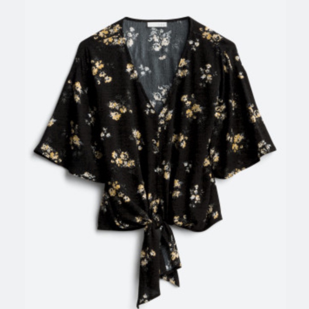 Women’s Short-Sleeve Tie Front Blouse